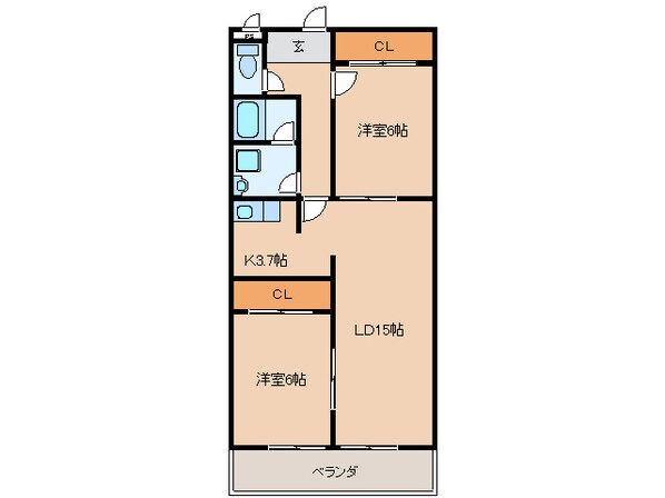 上横須賀駅 徒歩15分 3階の物件間取画像